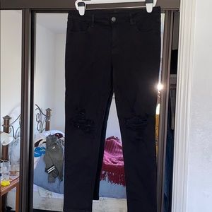 Distressed Black American STRETCHY Eagle Jeans
